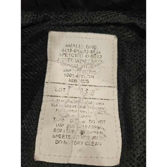 Army Windbreaker APFU Jacket Unisex Black Yellow Full Zip 100% Nylon Size Small - Picture 3 of 6